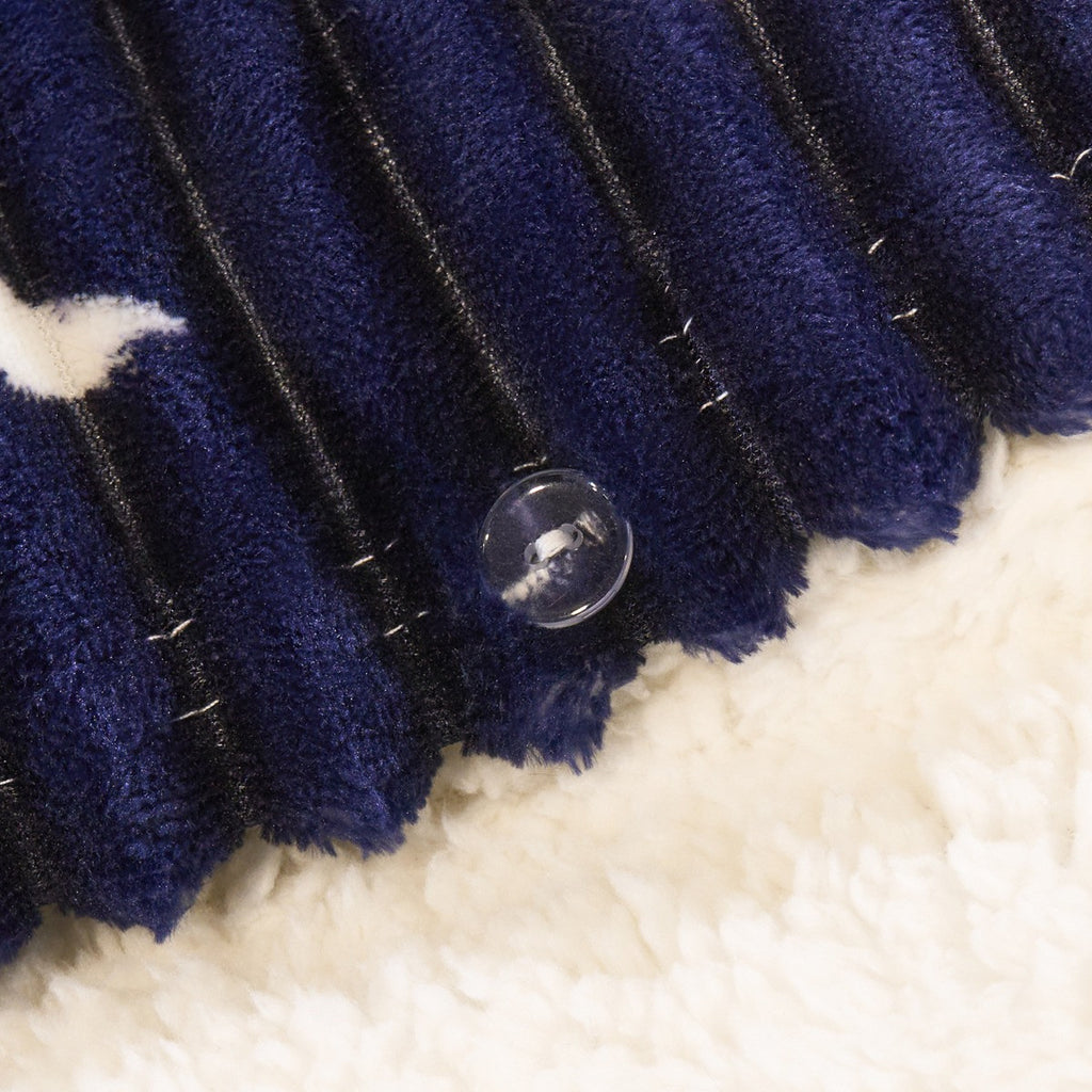 Cosy Stag Ribbed Fleece Duvet Set - Navy 🇬🇧