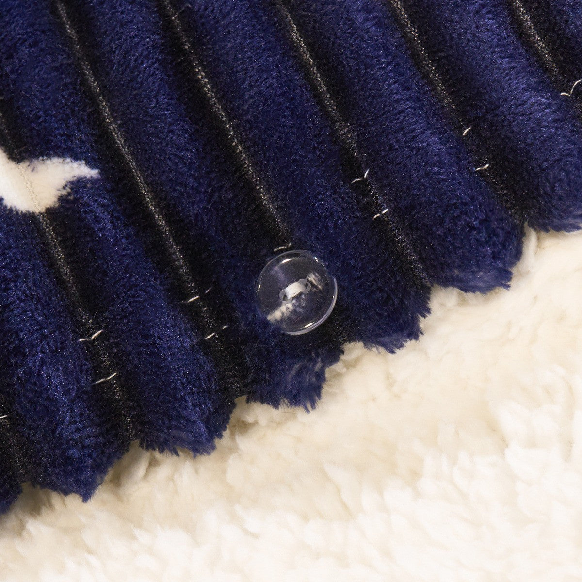Cosy Stag Ribbed Fleece Duvet Set - Navy 🇬🇧