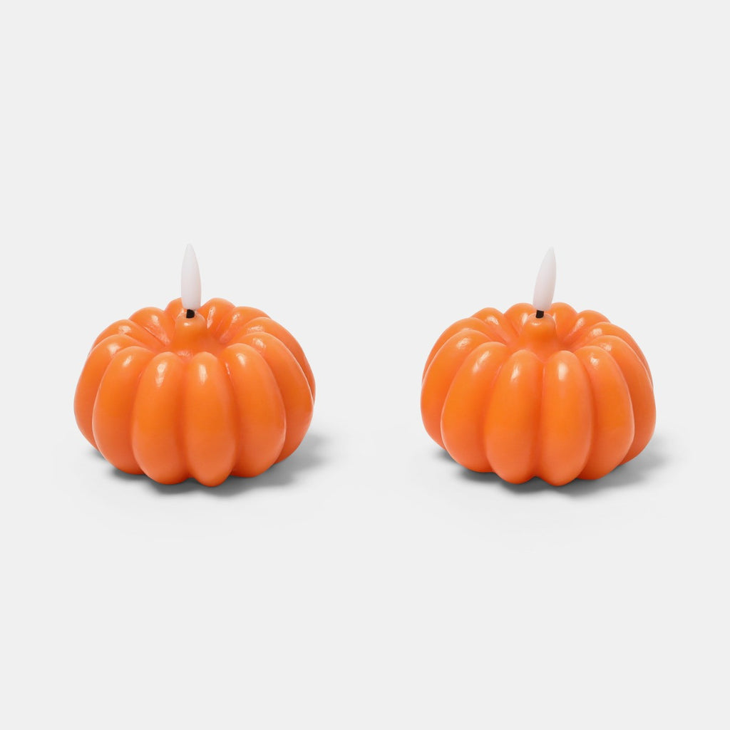 2 Pack Pumpkin LED Candles - Orange 🇬🇧