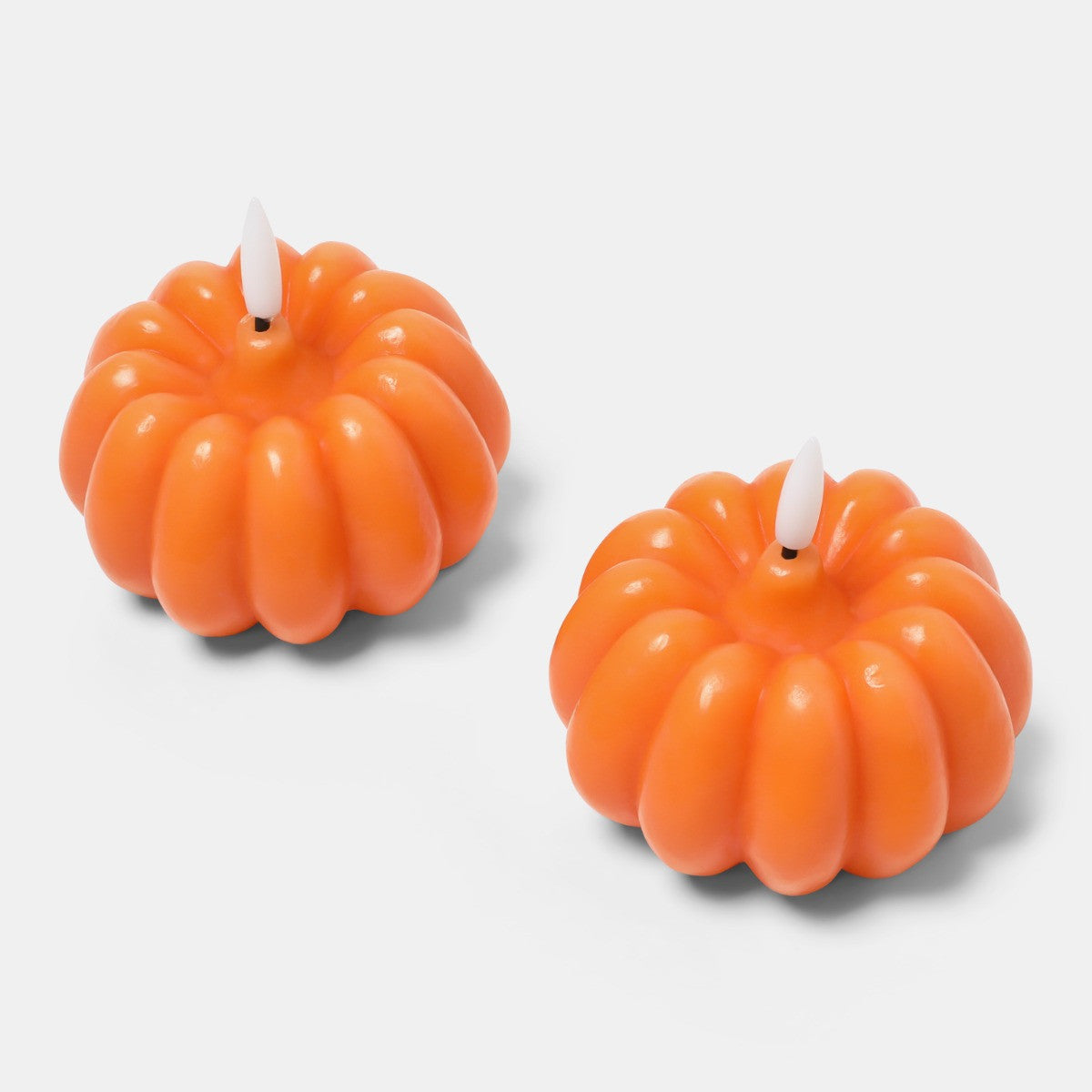 2 Pack Pumpkin LED Candles - Orange 🇬🇧