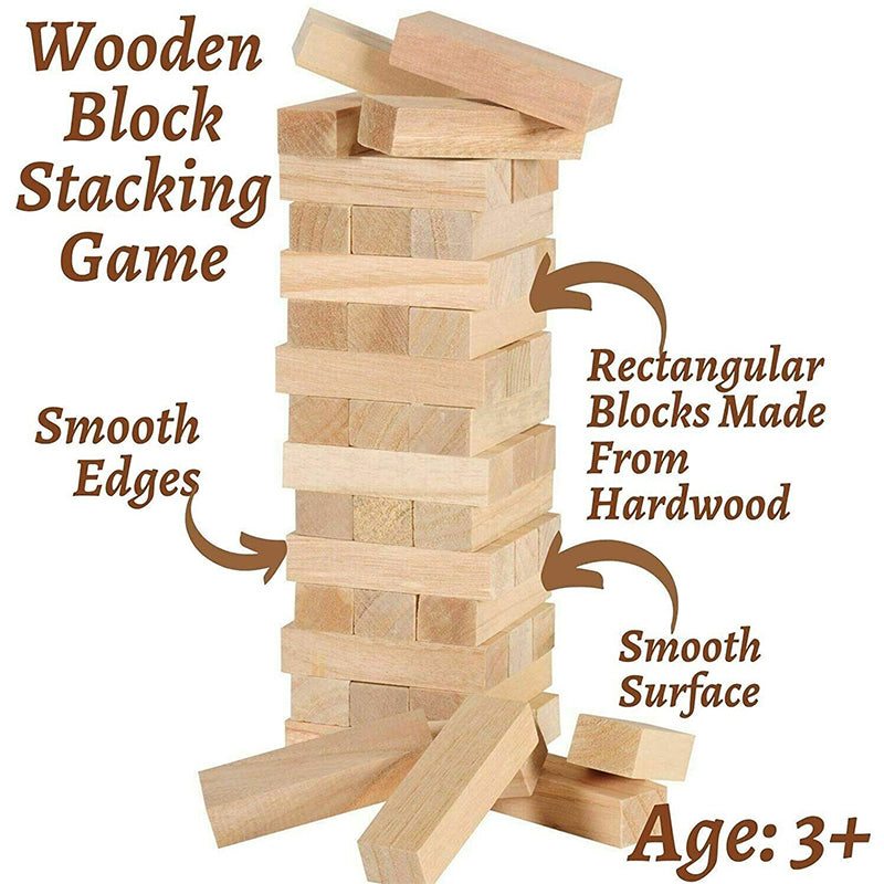 Childrens Toy Towering Hardwood Blocks Jenga Classic Game for kids Families 🇬🇧