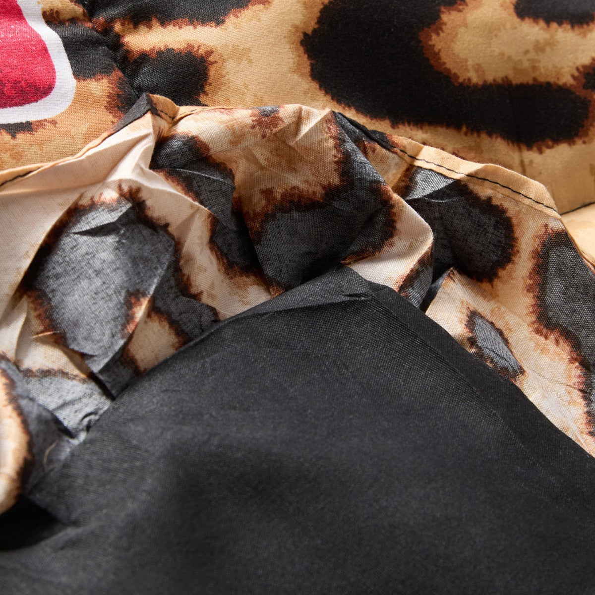Bow Leopard Print Frill Edge Coverless 7.5 Tog Duvet Set - Natural 🇬🇧