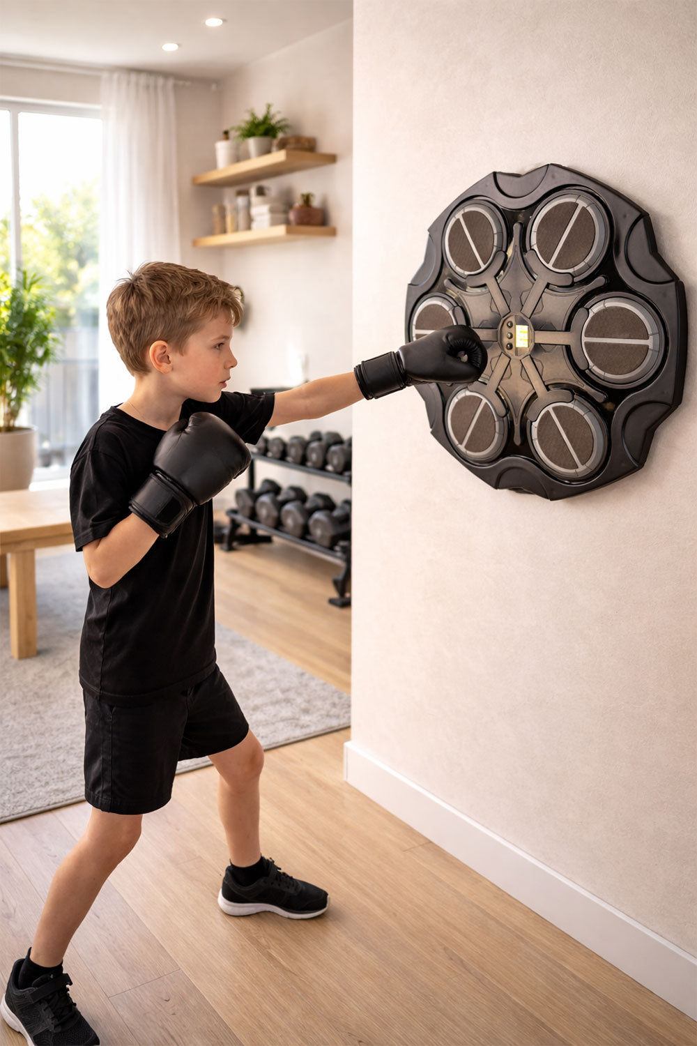 Smart Boxing Machine Wall Target with Lights & Music – Interactive Punch Trainer for Home Fitness 🇬🇧