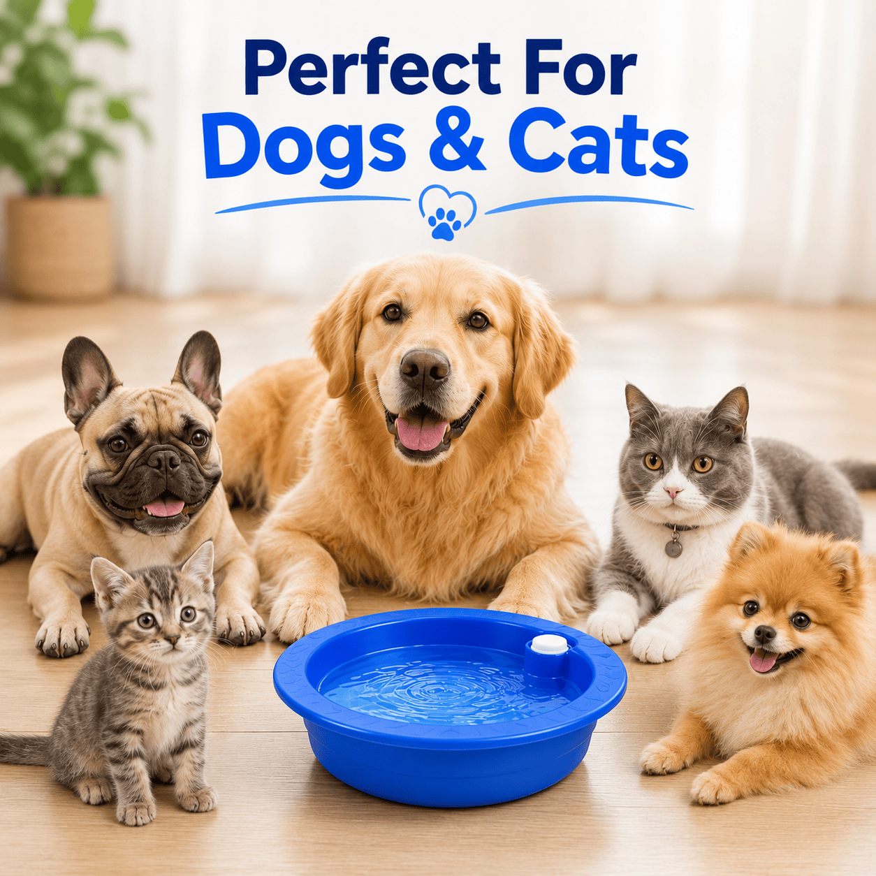 Dog Cat Cooling Bowl Water Feeding Bowl Cooling Drinker Station, Freeze Activated Hydration Dish for Hot Summer 🇬🇧