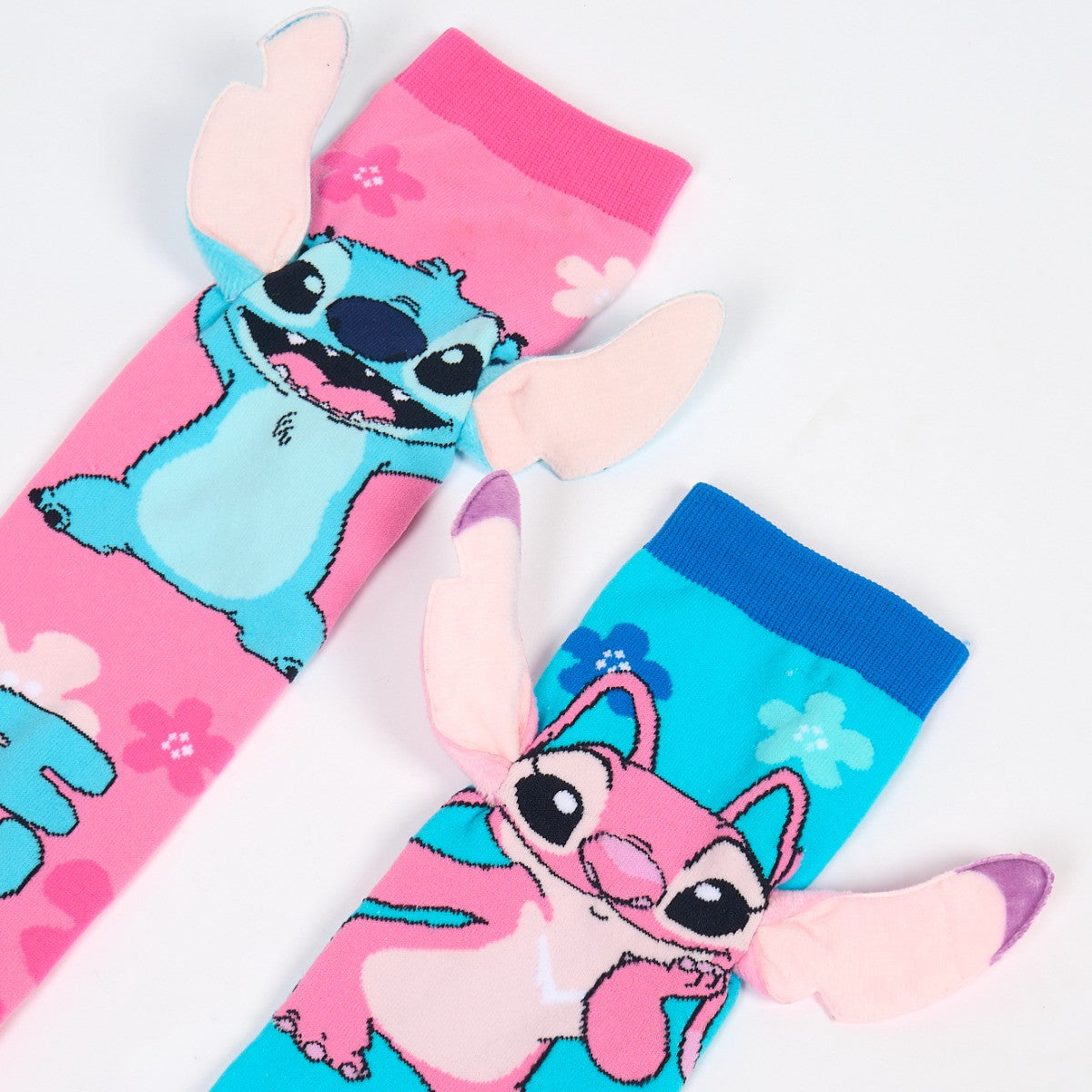 Kids Novelty Stitch Over the Knee Socks - Blue/Pink 🇬🇧