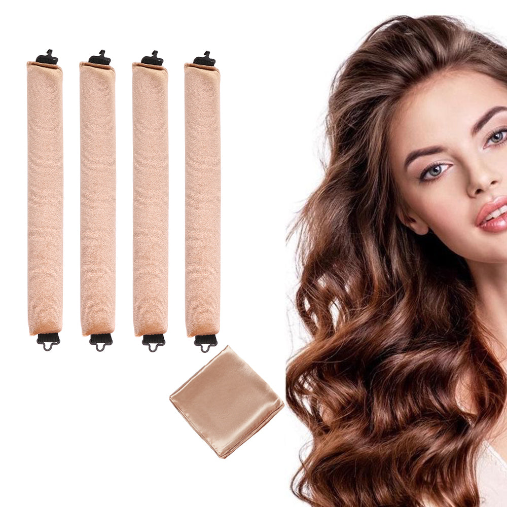 5pcs Overnight Heatless Hair Curler Blowout Rods Heatless Curls Flexi Rods with Silk Scarf for All Hair Types 🇬🇧