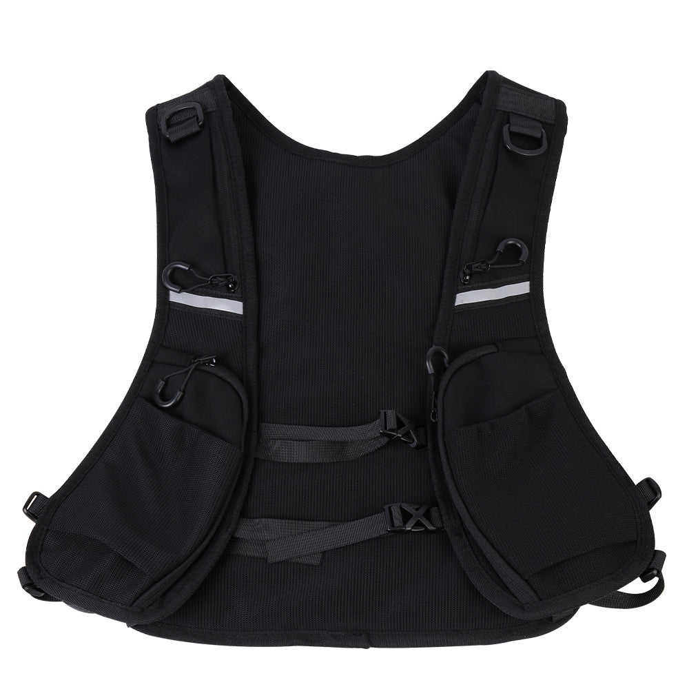 Cycling Running Vest Bag Reflective Hydration Vest Storage Bag Lightweight Backpack - Black 🇬🇧