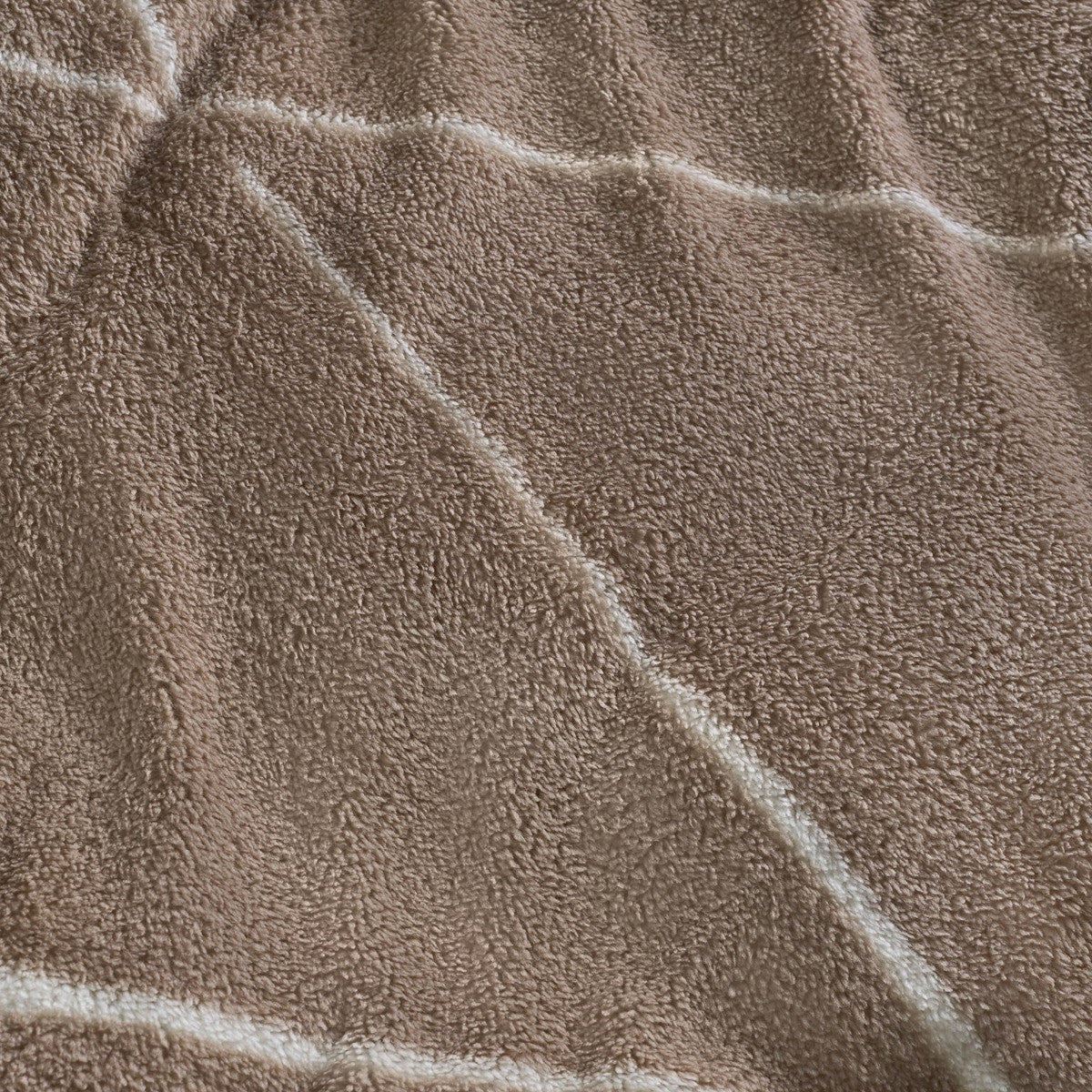 Diamond Check Teddy Fleece Duvet Cover Set - Natural 🇬🇧