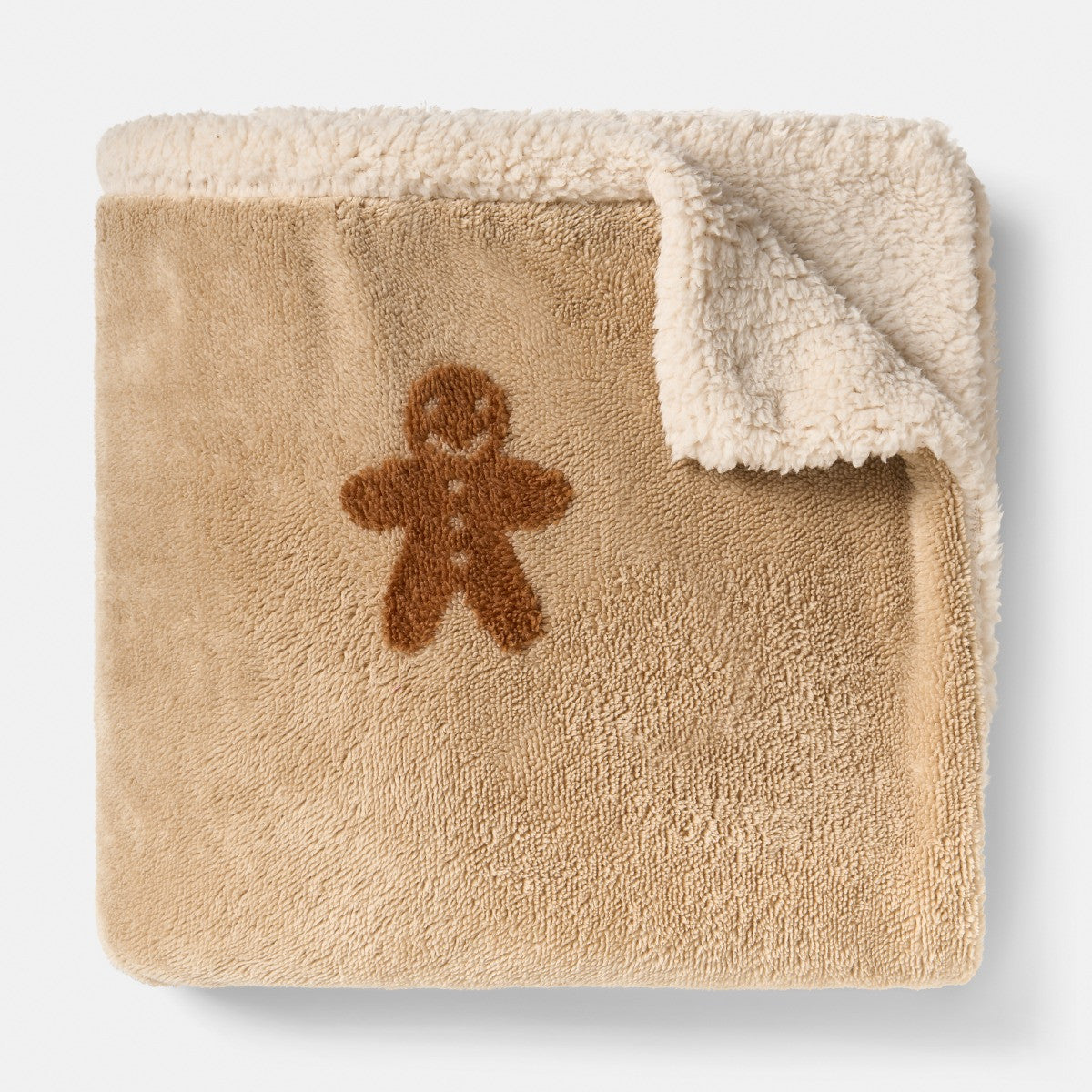 Tufted Gingerbread Fleece Throw - Beige 🇬🇧