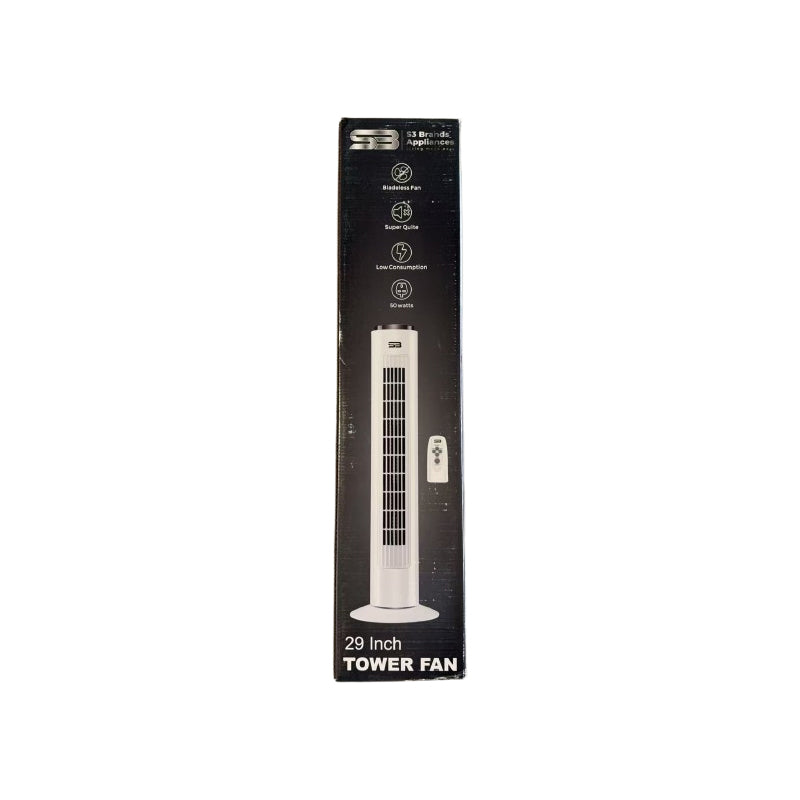 29 Inch Tower Fan with Remote 220 - 240V White 🇬🇧