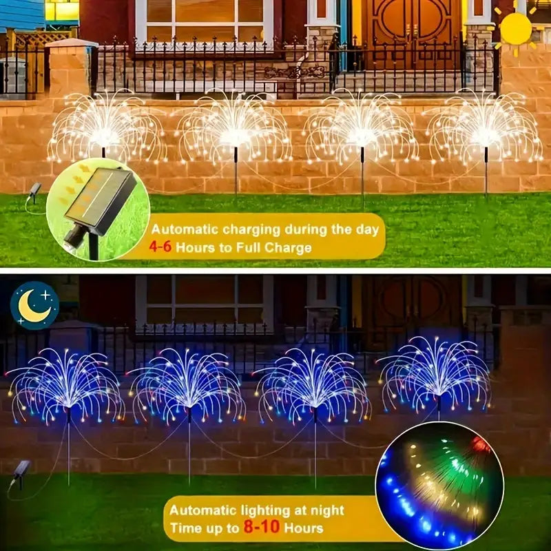 4 pack LED solar fireworks lights for outdoors/garden 🇨🇳