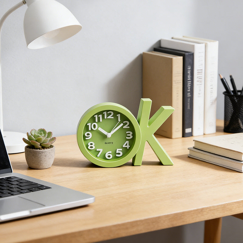 OK Shaped Alarm Clock Wake up Clock Bedroom Alarm Clock for Girls Boys Children Adults Random Colours 🇬🇧
