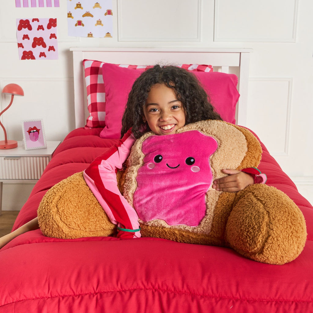 Rosie The Jam Toast Cuddle Cushion - Hot Pink/Natural 🇬🇧
