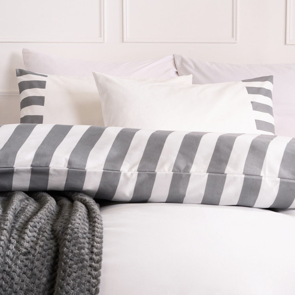 Stripe Edge Duvet Set - White/Grey 🇬🇧