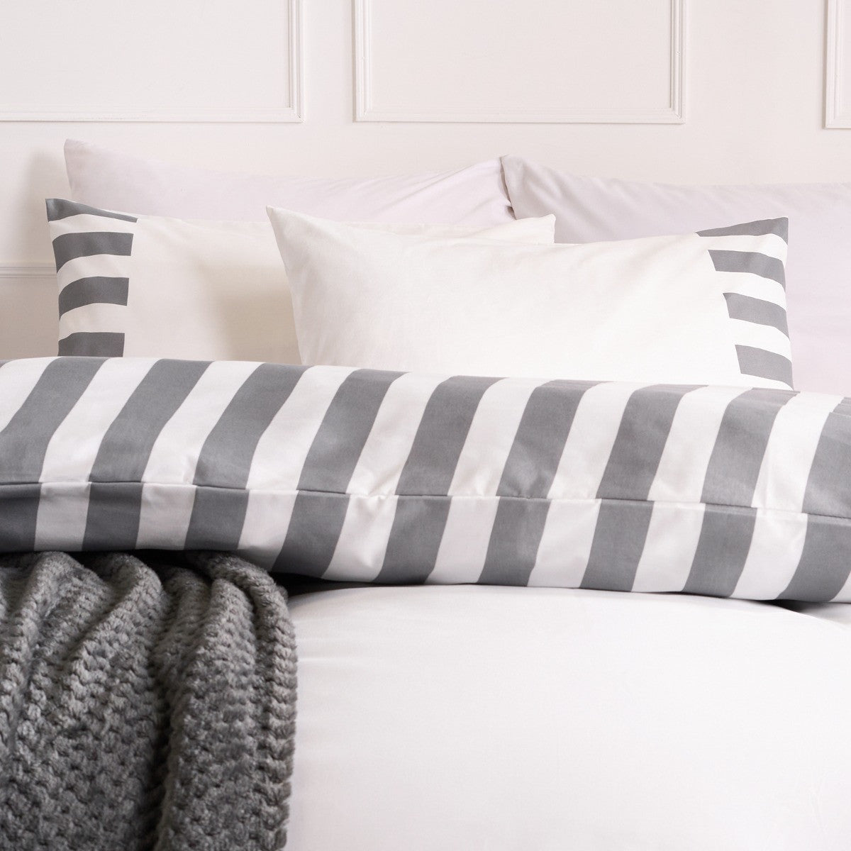 Stripe Edge Duvet Set - White/Grey 🇬🇧