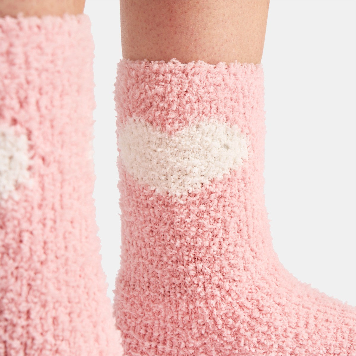 Heart Fluffy Fleece Socks, Blush - 3 Pack 🇬🇧