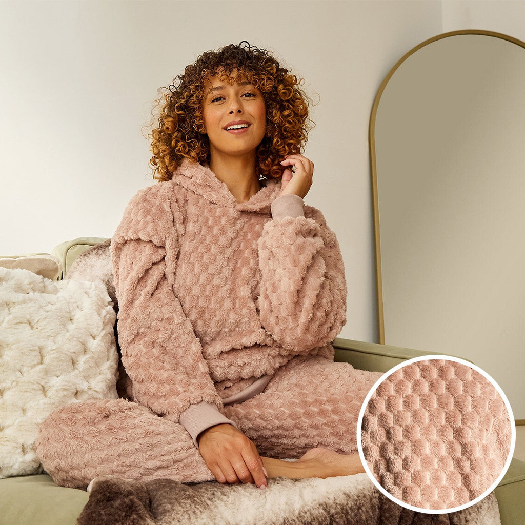 Adults Waffle Fleece Hoodie Pyjama Set 🇬🇧