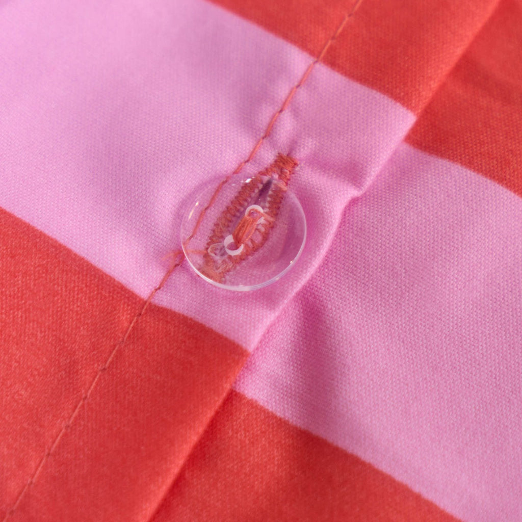 Stripe Frill Duvet Cover Set, Pink/Red 🇬🇧