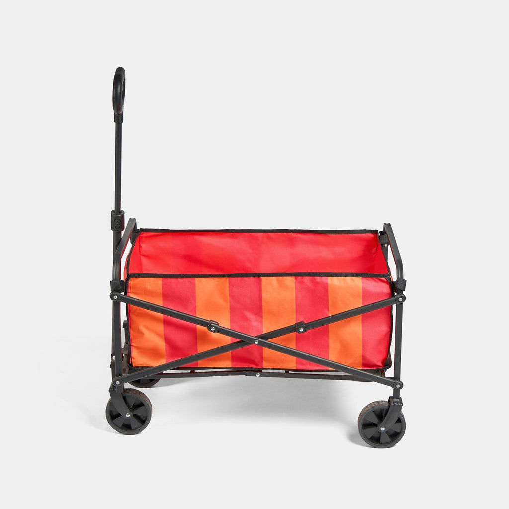 Stripe Print Foldable Camping Trolley - Orange/Pink 🇬🇧
