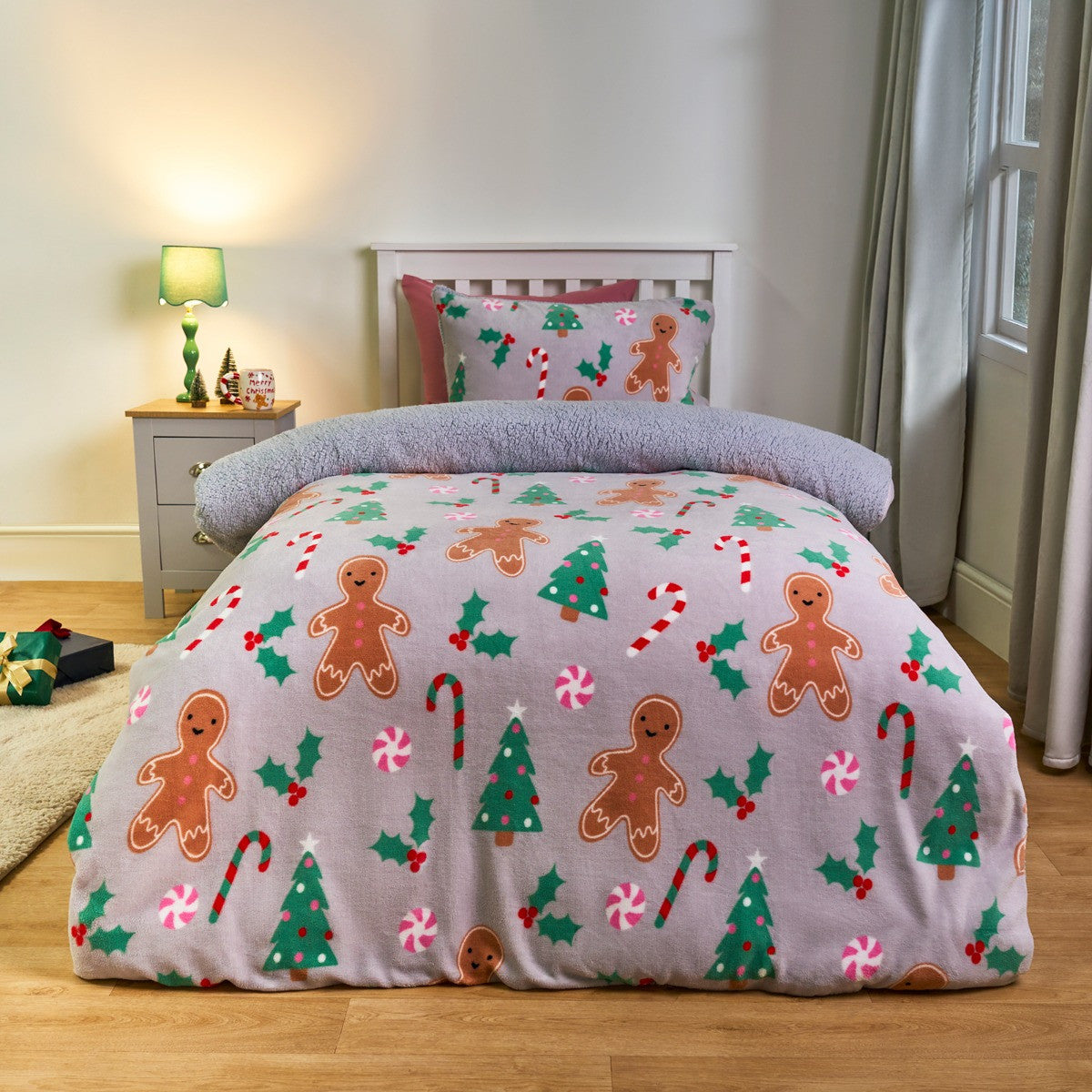 Christmas Gingerbread Fleece Duvet Cover Set - Multi 🇬🇧