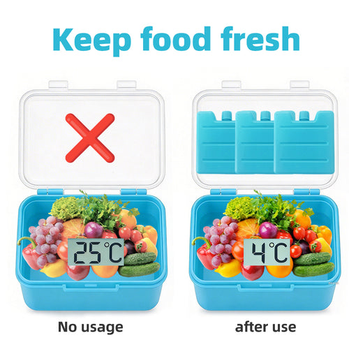 3PCS Mini Ice Bricks Set Freezer Blocks Reusable Freezer Cooler Bag for Lunch Box Travel Picnic Outdoor Activities Blue 🇬🇧