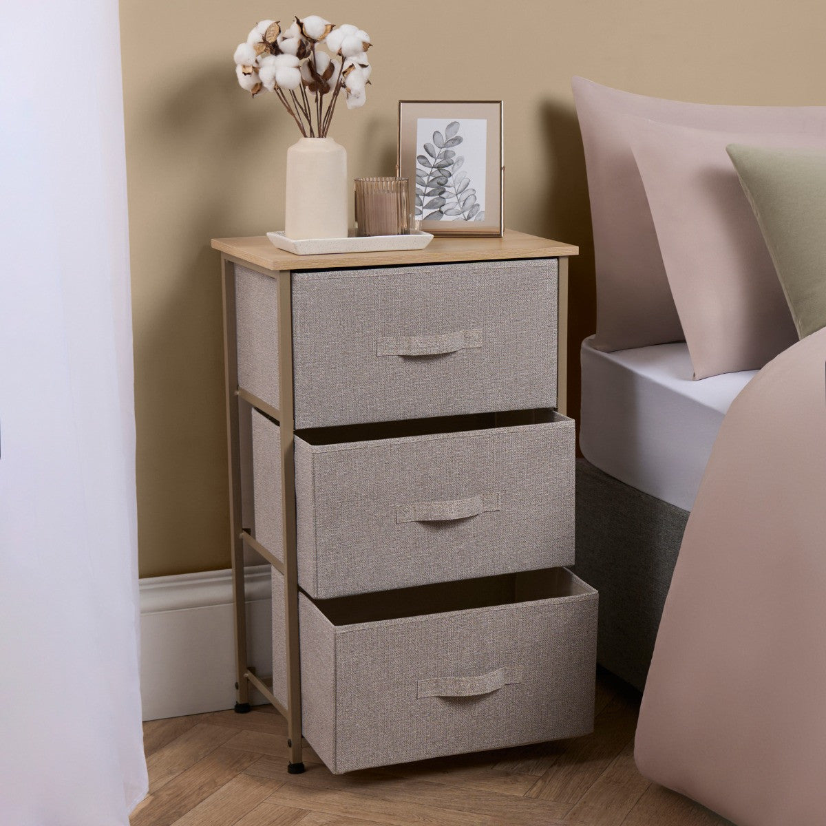 Brooklyn 3 Drawer Fabric Cabinet 🇬🇧