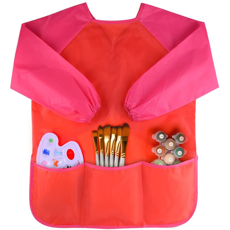 Waterproof Art Aprons Small Painter Long Sleeve Art Smock with 3 Roomy Pockets 🇬🇧