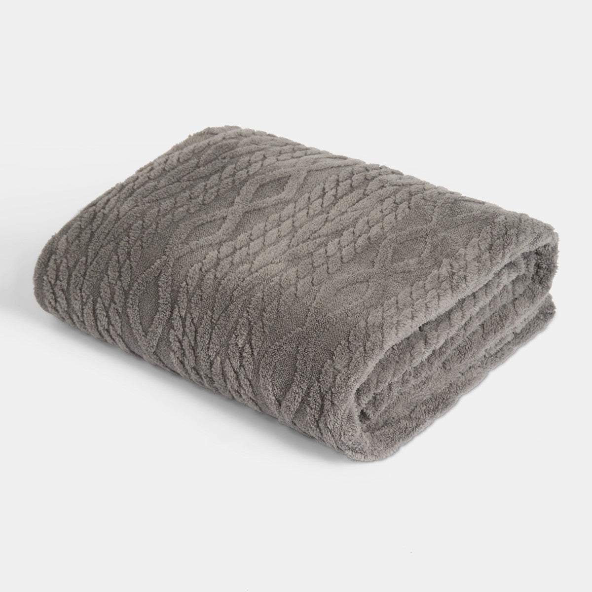 Cable Knit Family Throw - Grey 🇬🇧