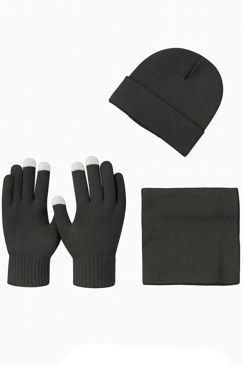 Unisex Winter Hat, Neck Warmer & Touchscreen Gloves Set – 3 Pieces Knit Cold Weather Accessories 🇬🇧
