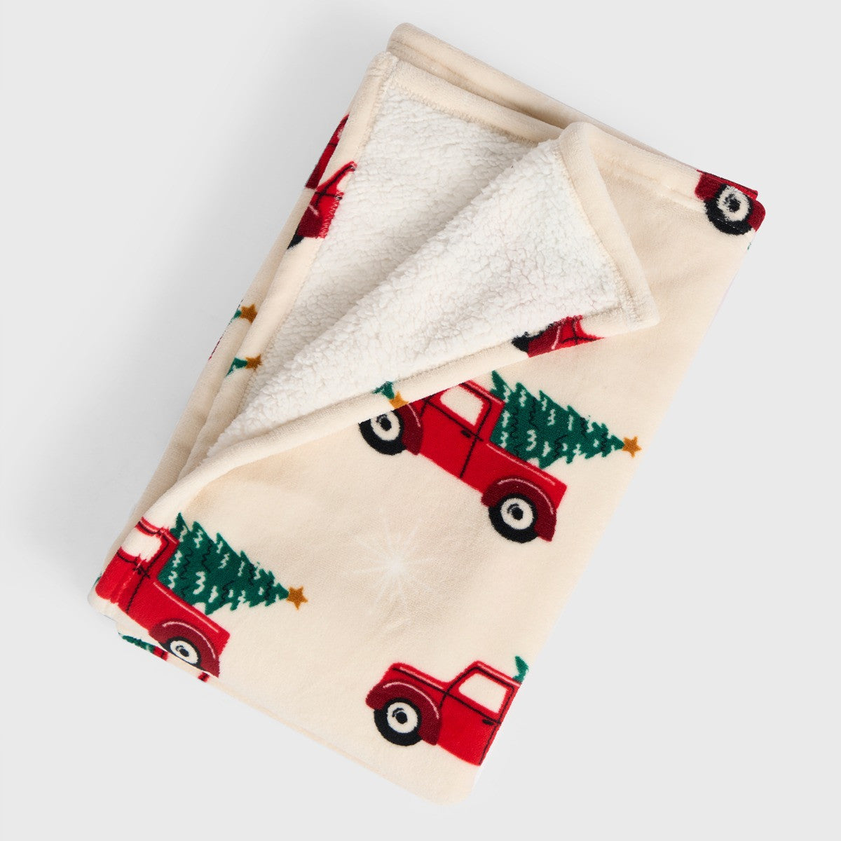 Home for Christmas Printed Throw - Natural 🇬🇧