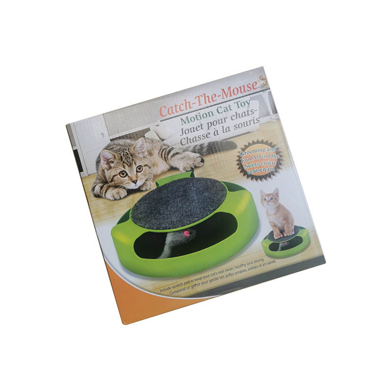Pet Cat Toy Catch The Mouse Interactive Teasing Kitten Toy with Scratch Board 🇬🇧