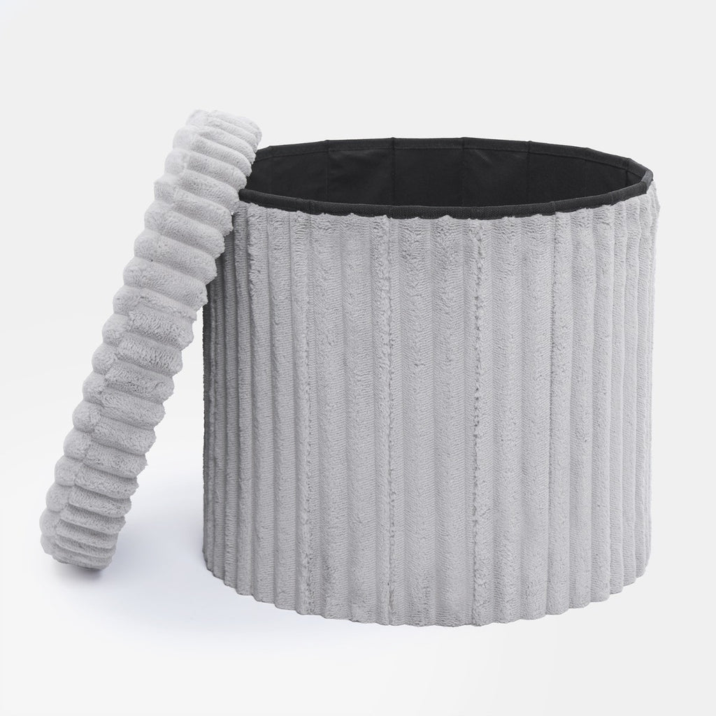 Ribbed Foldable Round Storage Ottoman 🇬🇧