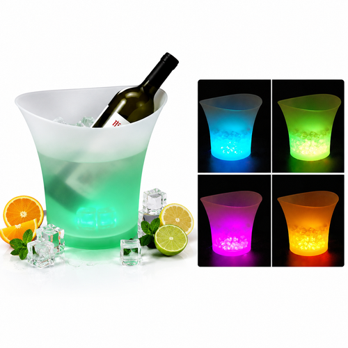 2Pack 5L LED Colour Changing Ice Bucket Wine Drinks Cooler Beverage Tubs for Champagne Beer Cocktails Ice Bucket BBQ Bar Wedding Backyard Party 🇬🇧