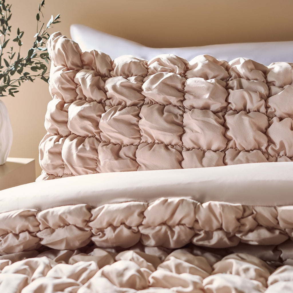 Quilted Seersucker Duvet Cover Set - Natural 🇬🇧