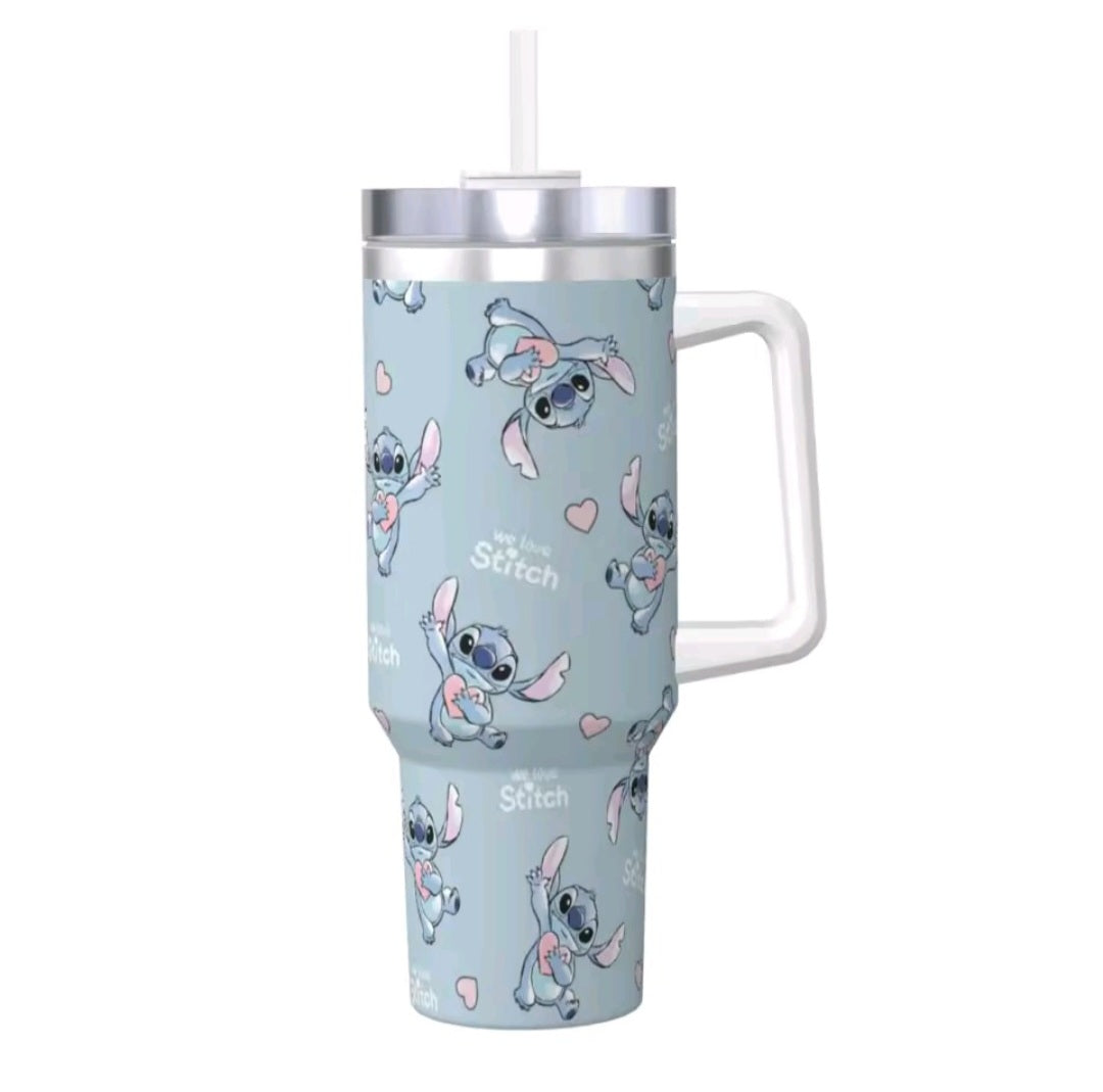 Cartoon inspired 40oz tumbler with straw - stainless steel insulated 🇨🇳