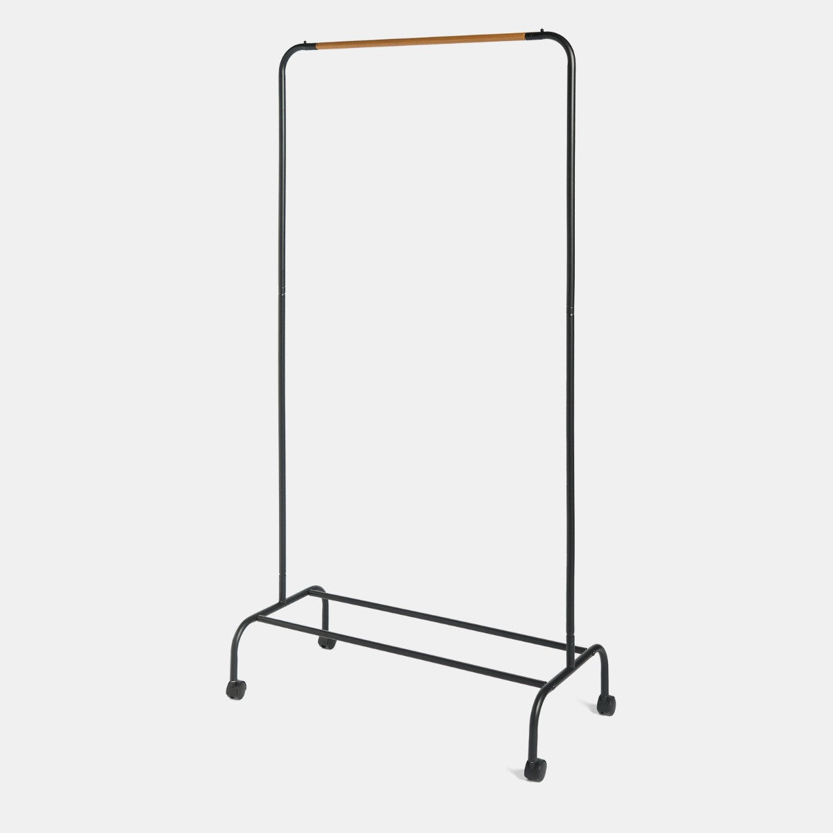 Heavy Duty Clothes Rail With Rack - Black/Wood 🇬🇧