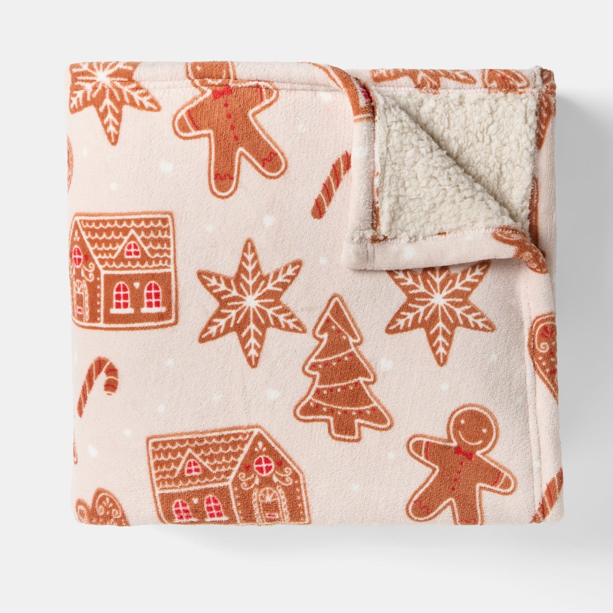 Gingerbread Print Throw - Beige 🇬🇧