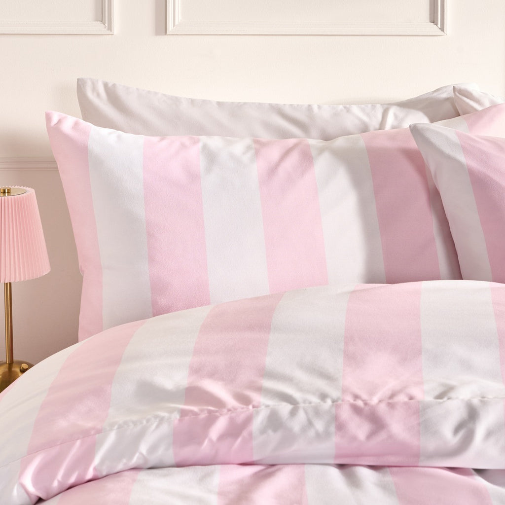 Stripe Print Duvet Set - Pink/White 🇬🇧