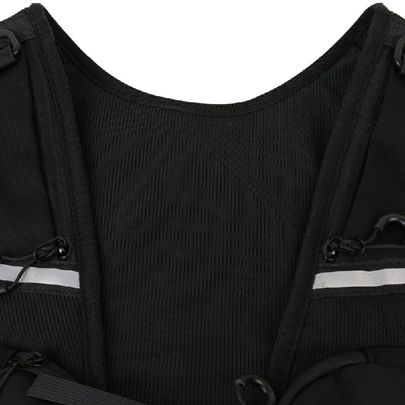 Cycling Running Vest Bag Reflective Hydration Vest Storage Bag Lightweight Backpack - Black 🇬🇧