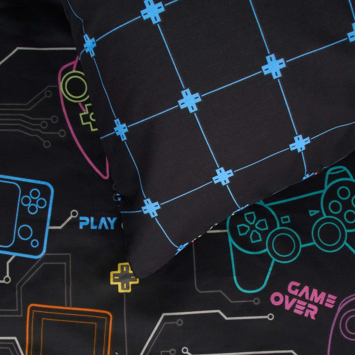 Gaming Print Reversible Duvet Set - Black 🇬🇧