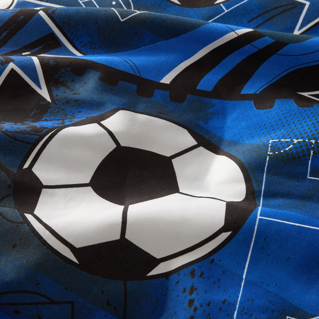 Football Pitch Print Duvet Cover Set, Navy - Single 🇬🇧