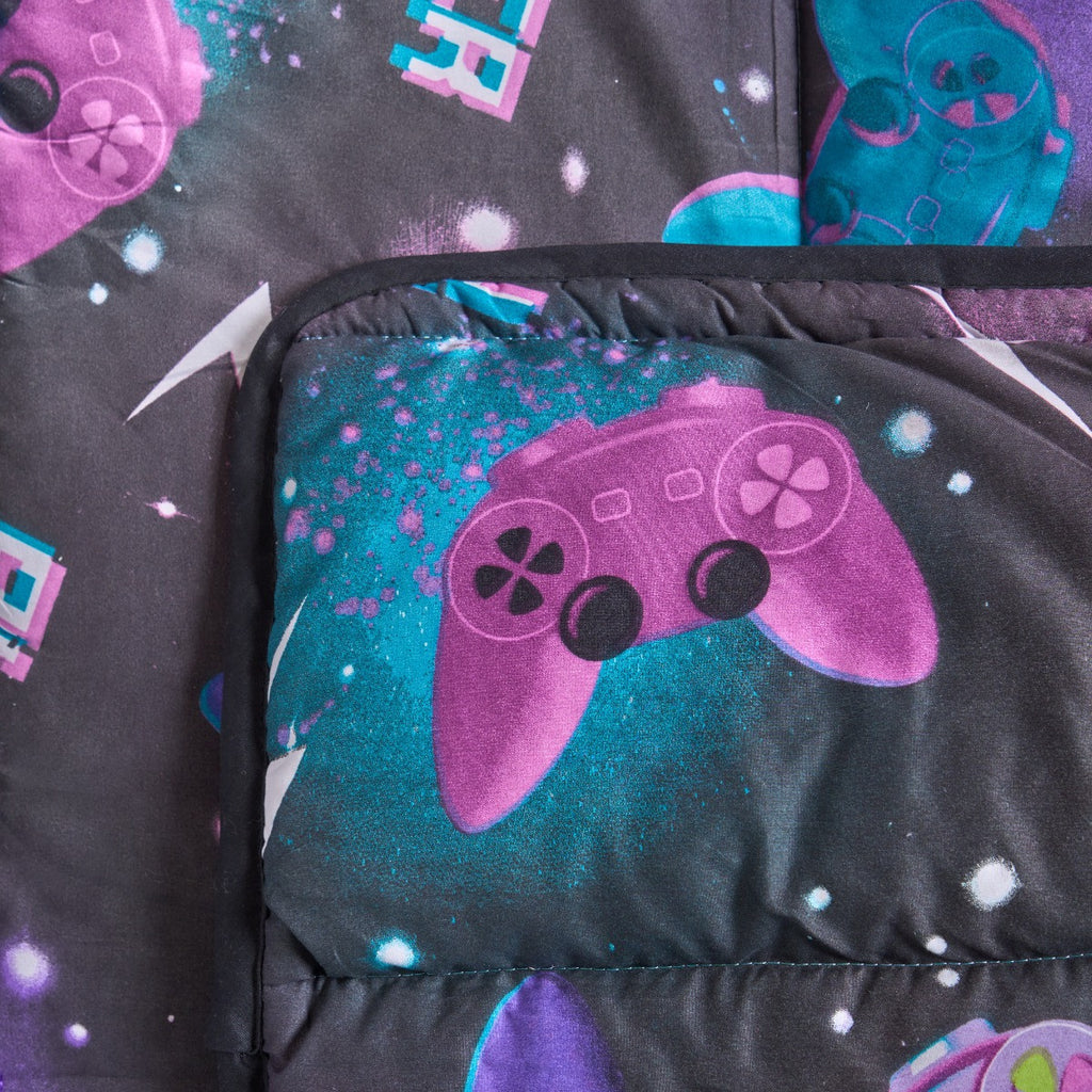 Gaming Coverless 10.5 Tog Duvet Set, Neon - Single 🇬🇧