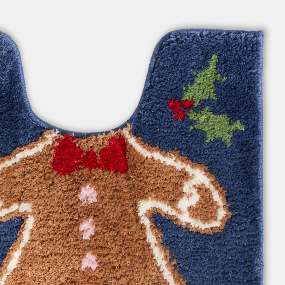 Gingerbread Pedestal Mat & Toilet Seat Cover - Navy 🇬🇧