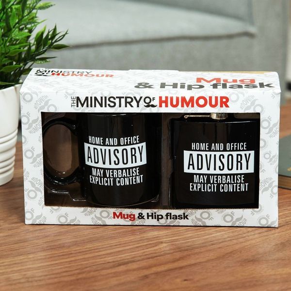Mug & Hip Flask Set - Explicit Content 🇬🇧