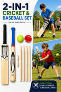 Kids Wooden Cricket & Baseball Set with Mesh Carry Bag 🇬🇧