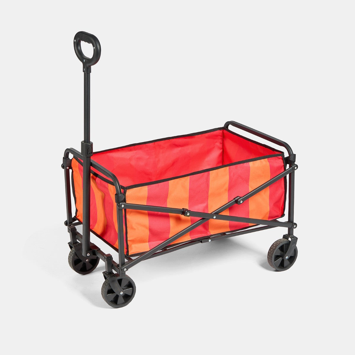 Stripe Print Foldable Camping Trolley - Orange/Pink 🇬🇧