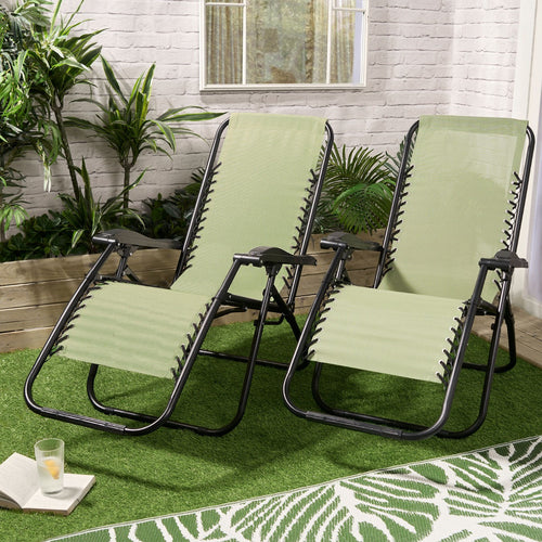 2 Pack Zero Gravity Sun Lounging Garden Chairs 🇬🇧