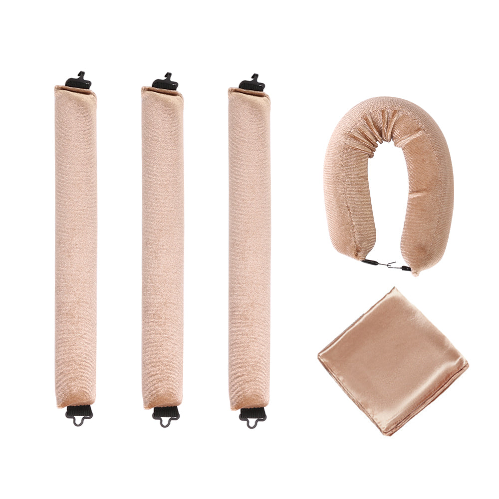 5pcs Overnight Heatless Hair Curler Blowout Rods Heatless Curls Flexi Rods with Silk Scarf for All Hair Types 🇬🇧