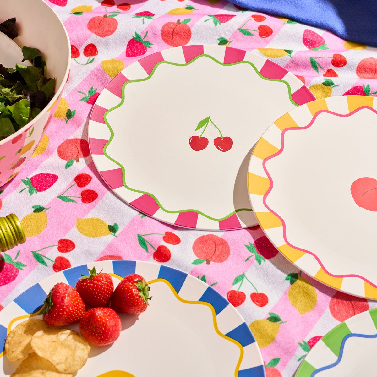 Print Picnic Plates, Pink - 4 Pack 🇬🇧