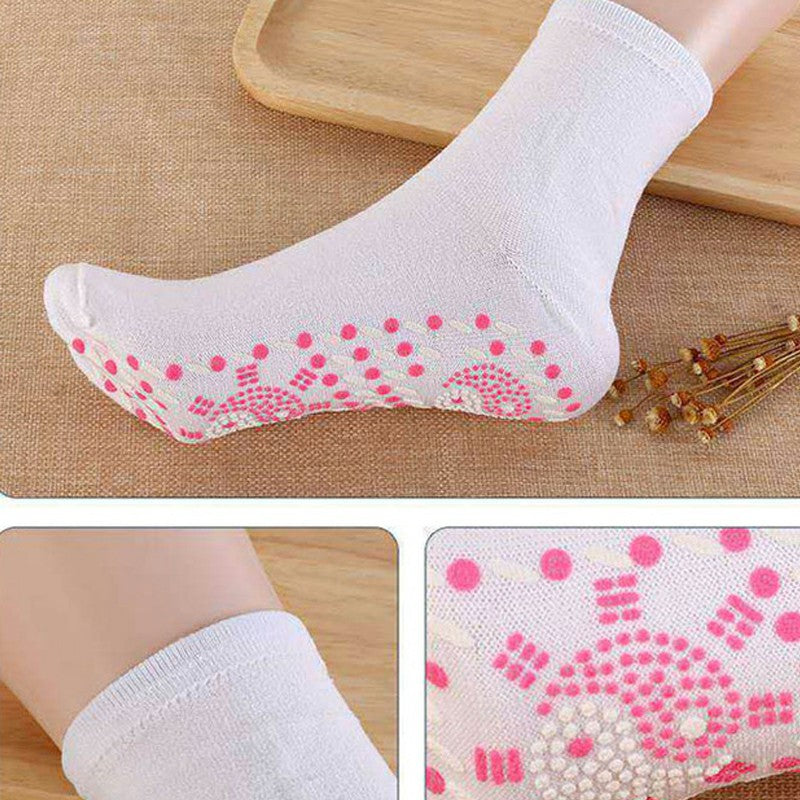 1 Pair Winter Socks Increase Friction Massage Socks Keep Foot Warmth - White 🇬🇧
